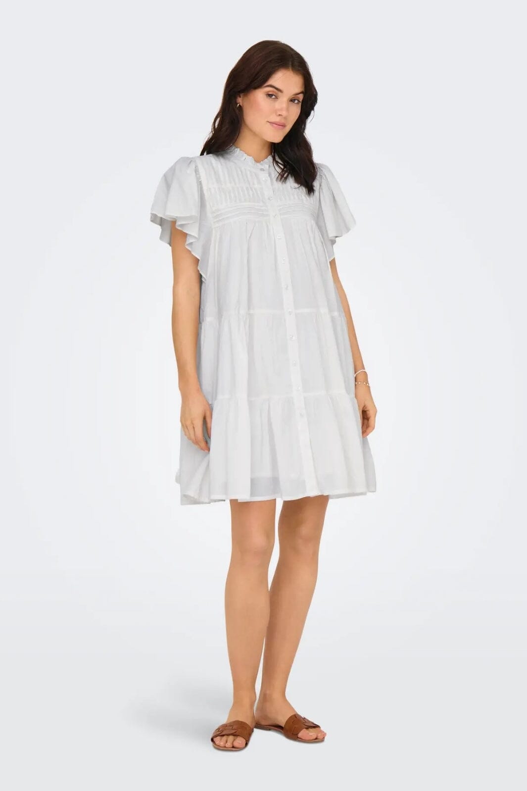 JDY - Jdynaya S/S Shirt Dress - 4894013 Cloud Dancer