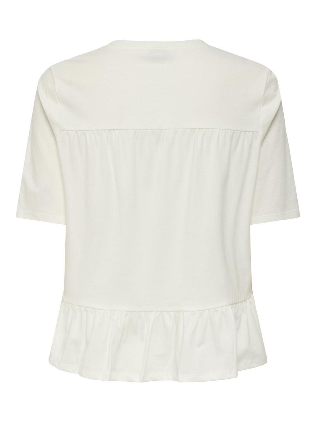 JDY - Jdypoula S/S Pearl Top - 4839989 Cloud Dancer Cd Pearls