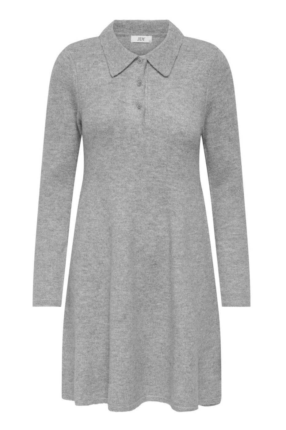 JDY - Jdyrosemary Life L/S Collar Dress Knt - 4876143 Light Grey Melange