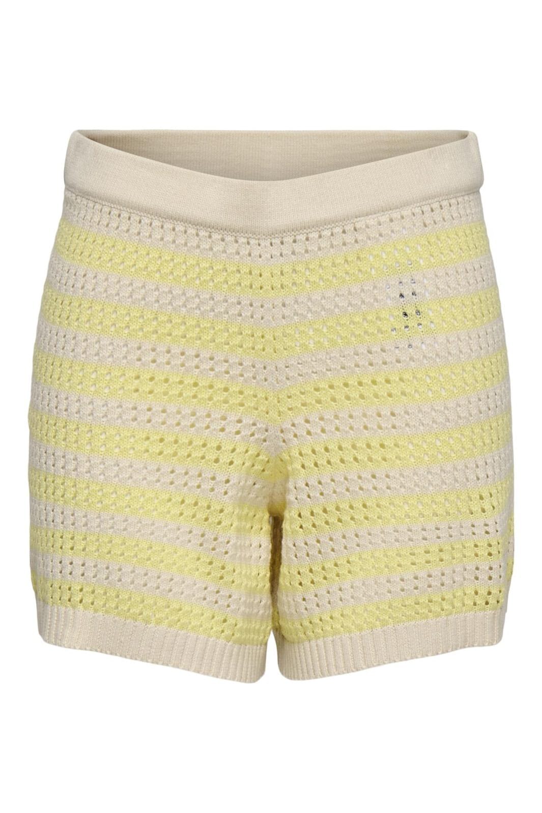 JDY - Jdytikka Shorts Knt - 4891534 Birch French Vanilla Stripes