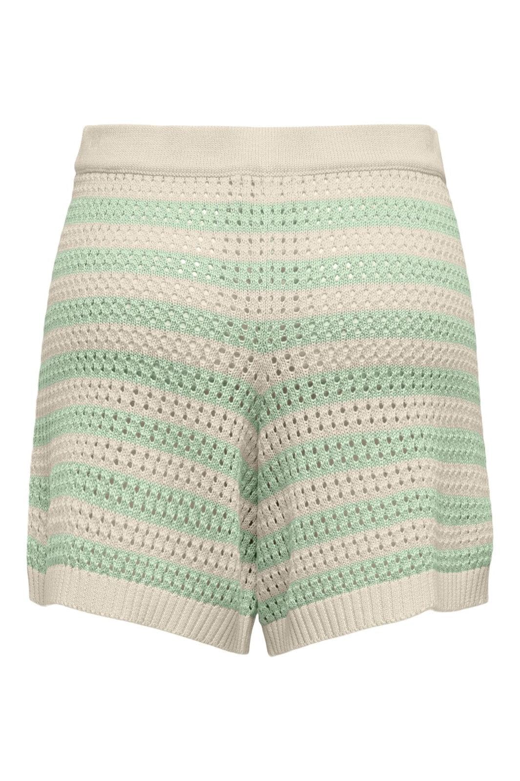 JDY - Jdytikka Shorts Knt - 4891535 Birch Birds Egg Green Stripes