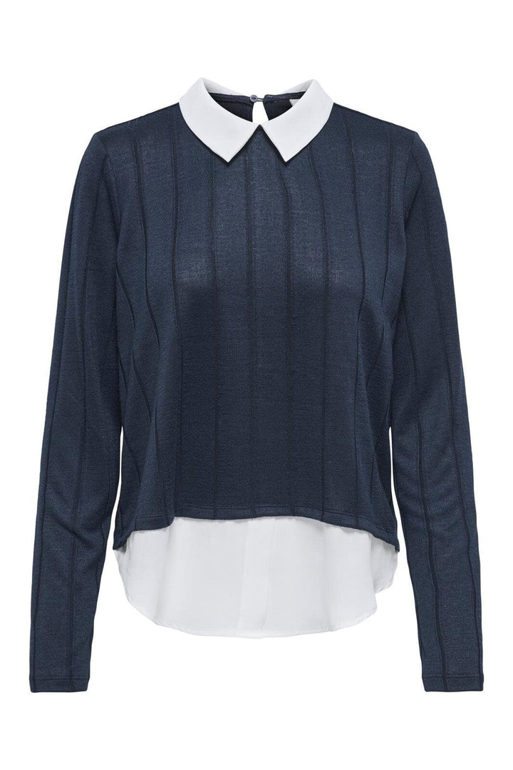 JDY - Jdytonsy Tiger L/S Detail Top Dia - 4845397 Total Eclipse Cloud Dancer