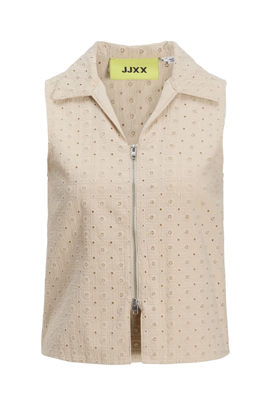 Jjxx - Jxselma Broderie Anglaise Zip Top - 4765359 Fog