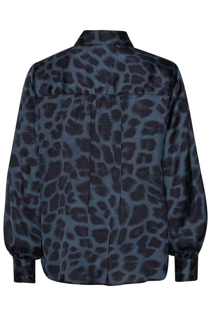 Karmamia - Elle Shirt - Navy Flower Leopard Bluser