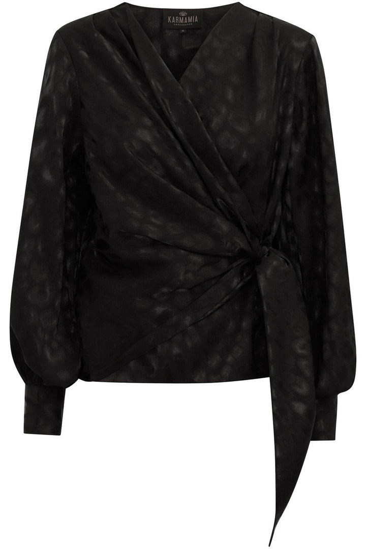 Karmamia - Ines Blouse - Black Leo Jacquard Bluser