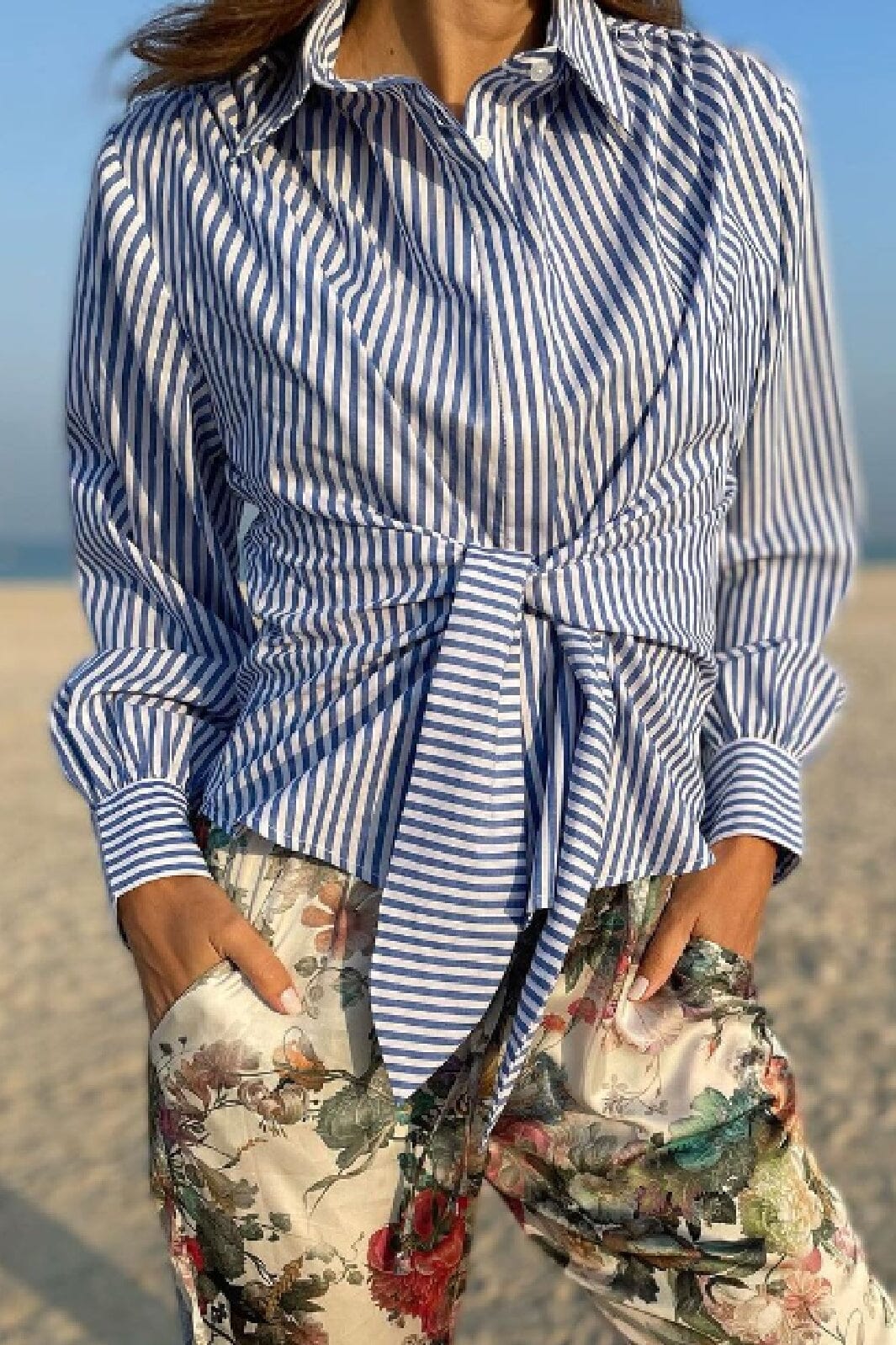 Karmamia - Lee Shirt - Sea Stripe Cotton Skjorter