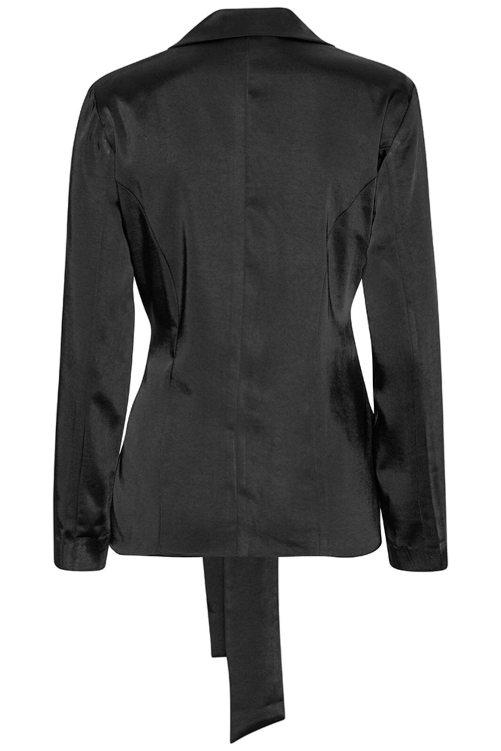 Karmamia - Rex Tie Blazer - Black Rich Satin Blazere