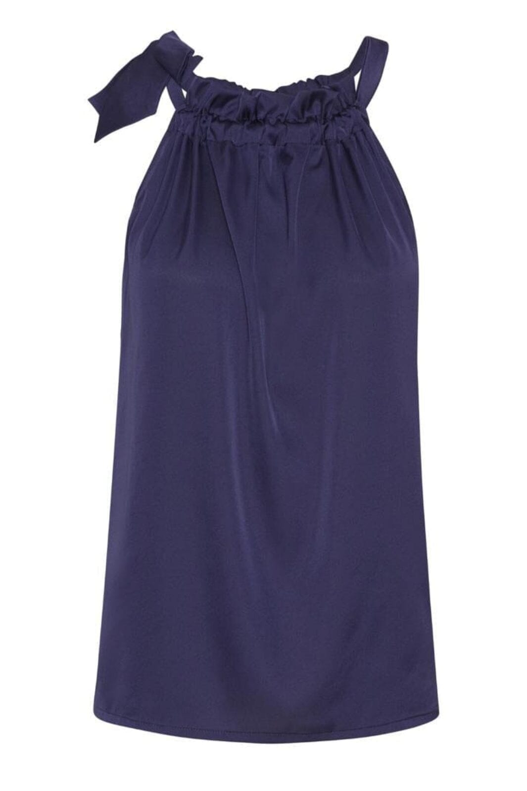 Karmamia - Ruffle Tie Top - Navy Toppe