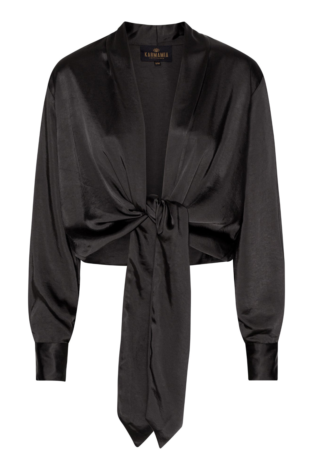 Karmamia - Wrap Jacket - Black Rich Satin Bluser