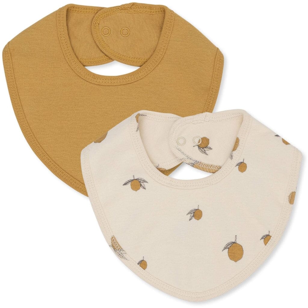 Konges Sløjd - 2 Pack Bibs - Lemon Hagesmække/Savlesmække