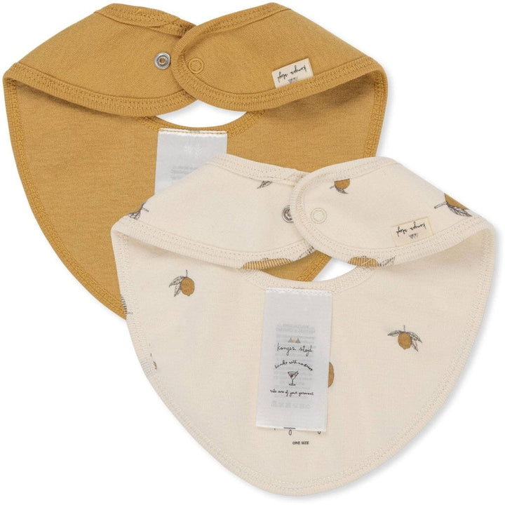 Konges Sløjd - 2 Pack Bibs - Lemon Hagesmække/Savlesmække