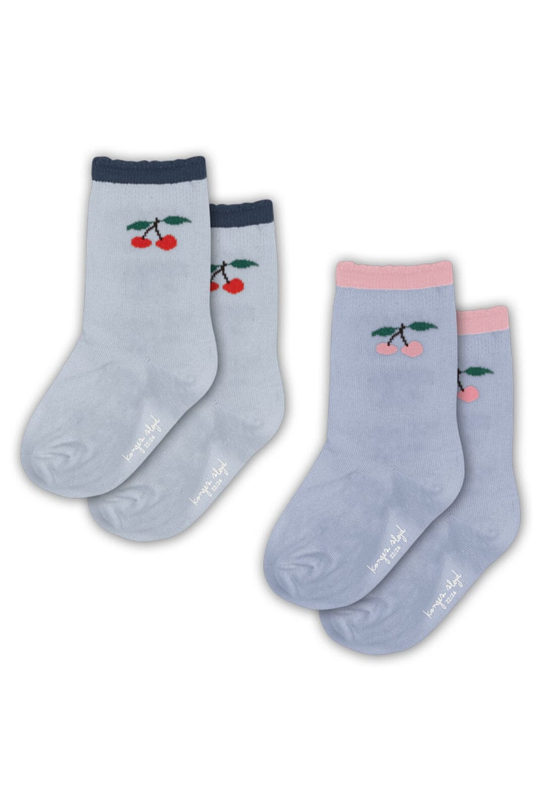 Konges Sløjd - 2 Pack Jaquard Frill Socks Ks104064 - Blue Fog/purple Impression