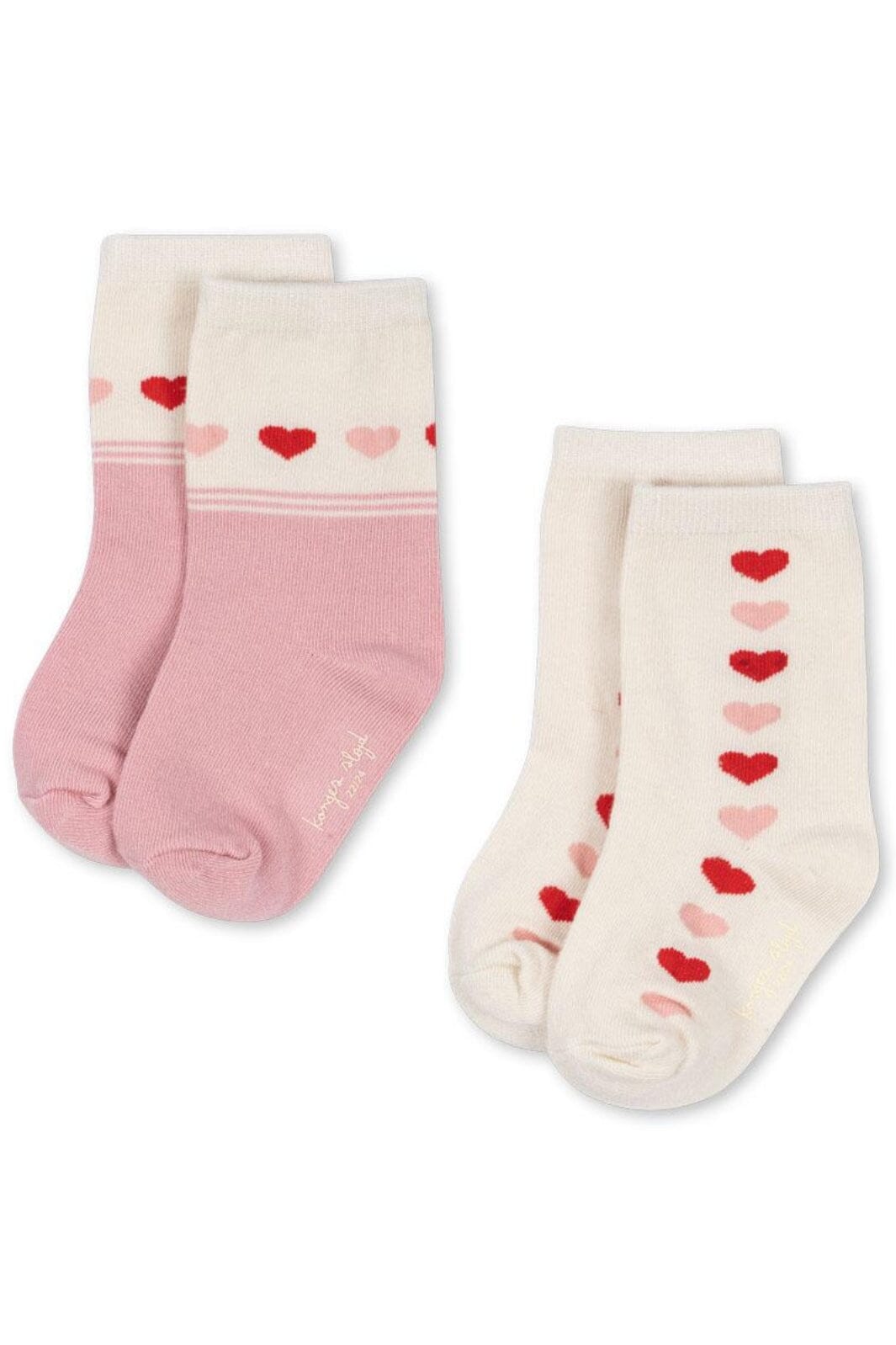 Konges Sløjd - 2 Pack Jaquard Socks Ks103642 - Heart