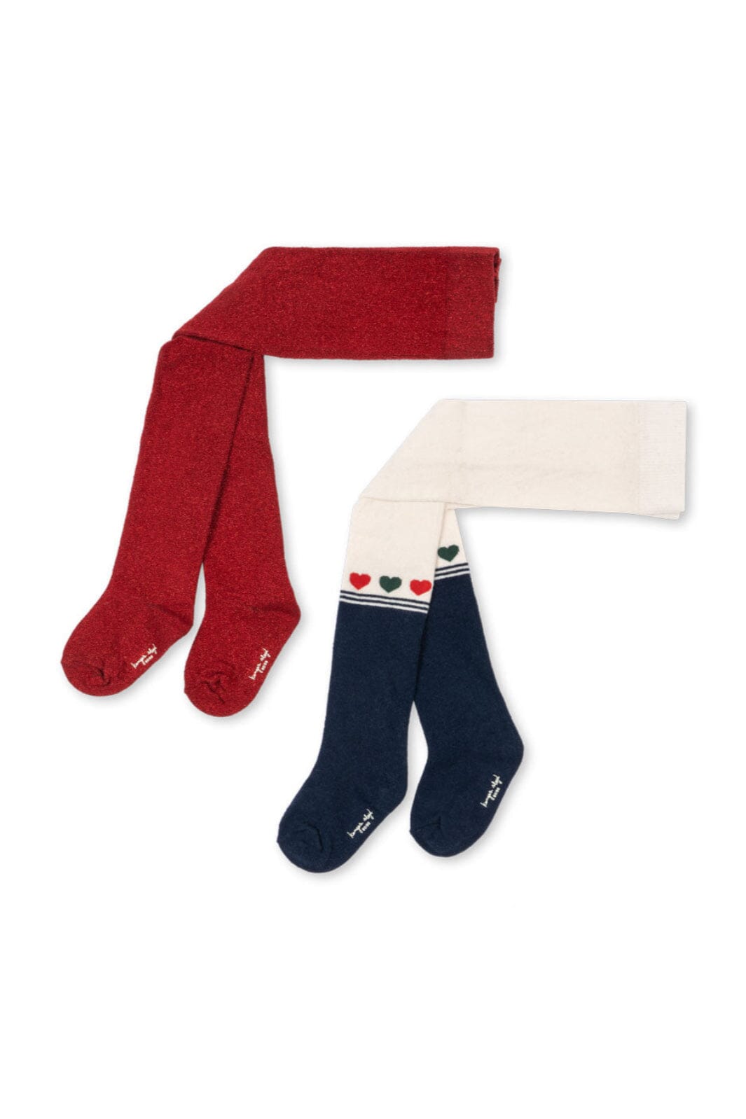 Konges Sløjd - 2 Pack Lurex Tights Ks104171 - Heart Mix Strømpebukser