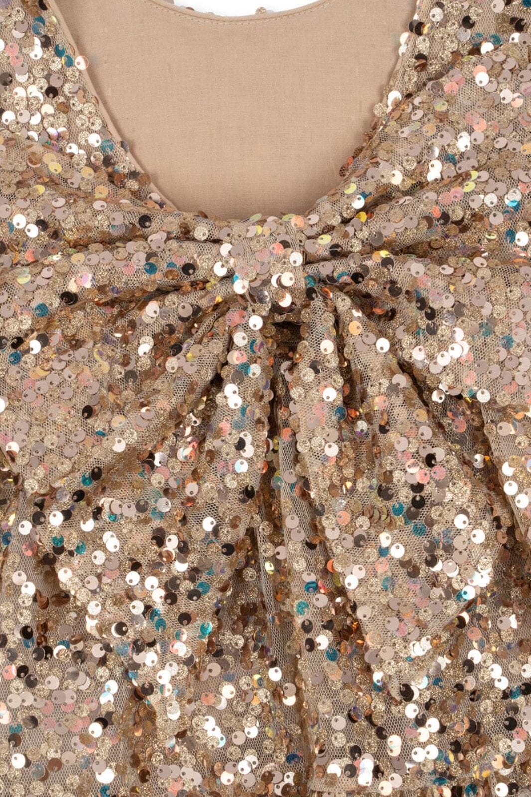 Konges Sløjd - Lila Sequins Bow Dress Ks103858 - Gold Glitter