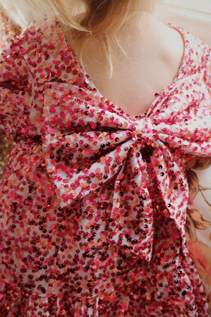 Konges Sløjd - Lila Sequins Bow Dress Ks103858 - Sparkling Sangria