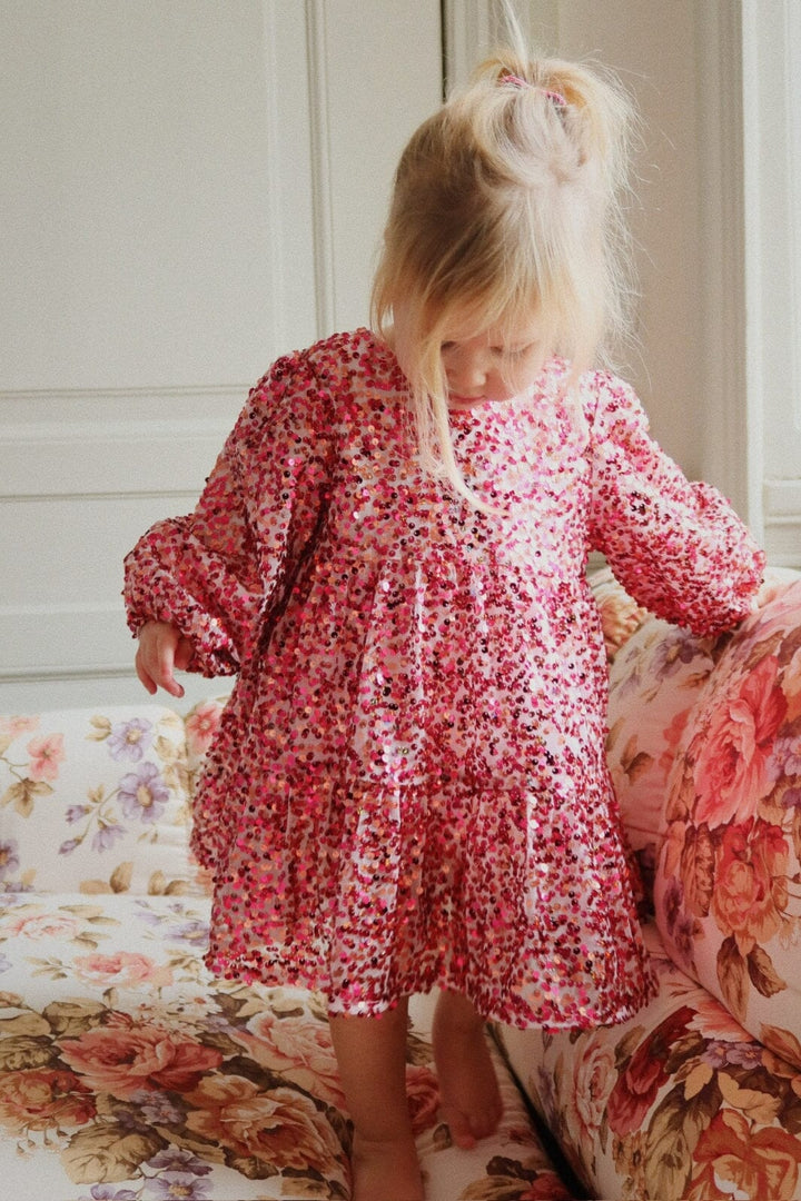 Konges Sløjd - Lila Sequins Bow Dress Ks103858 - Sparkling Sangria