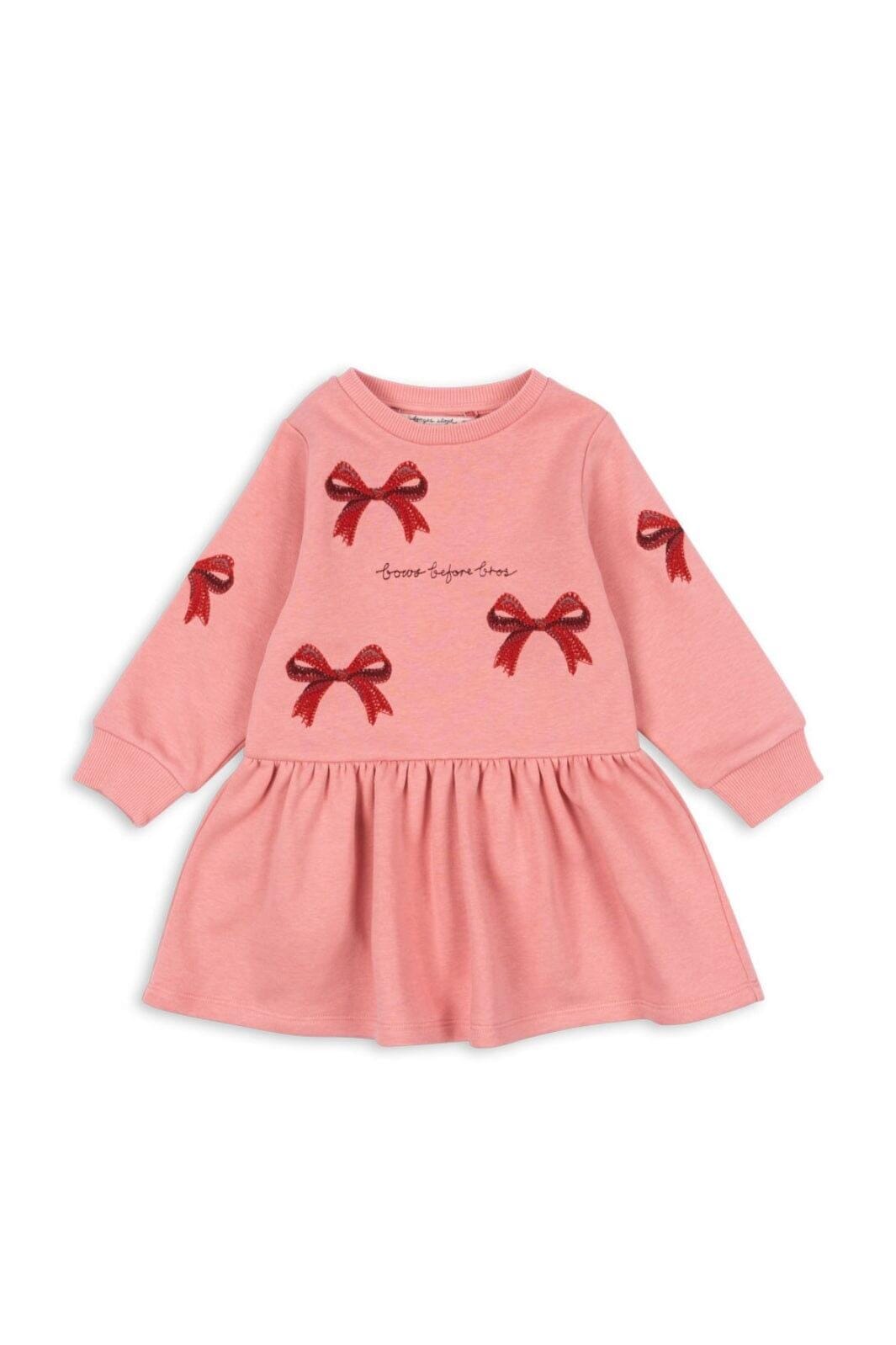 Konges Sløjd - Lou Bow Sweat Dress Ocs Ks104341 - Strawberry Ice Kjoler