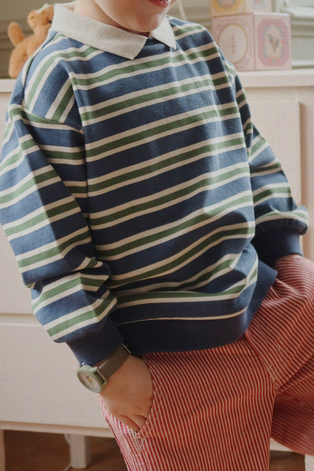 Konges Sløjd - Luc Pants Gots Ks104351 - Milk Rouge Stripe Bukser