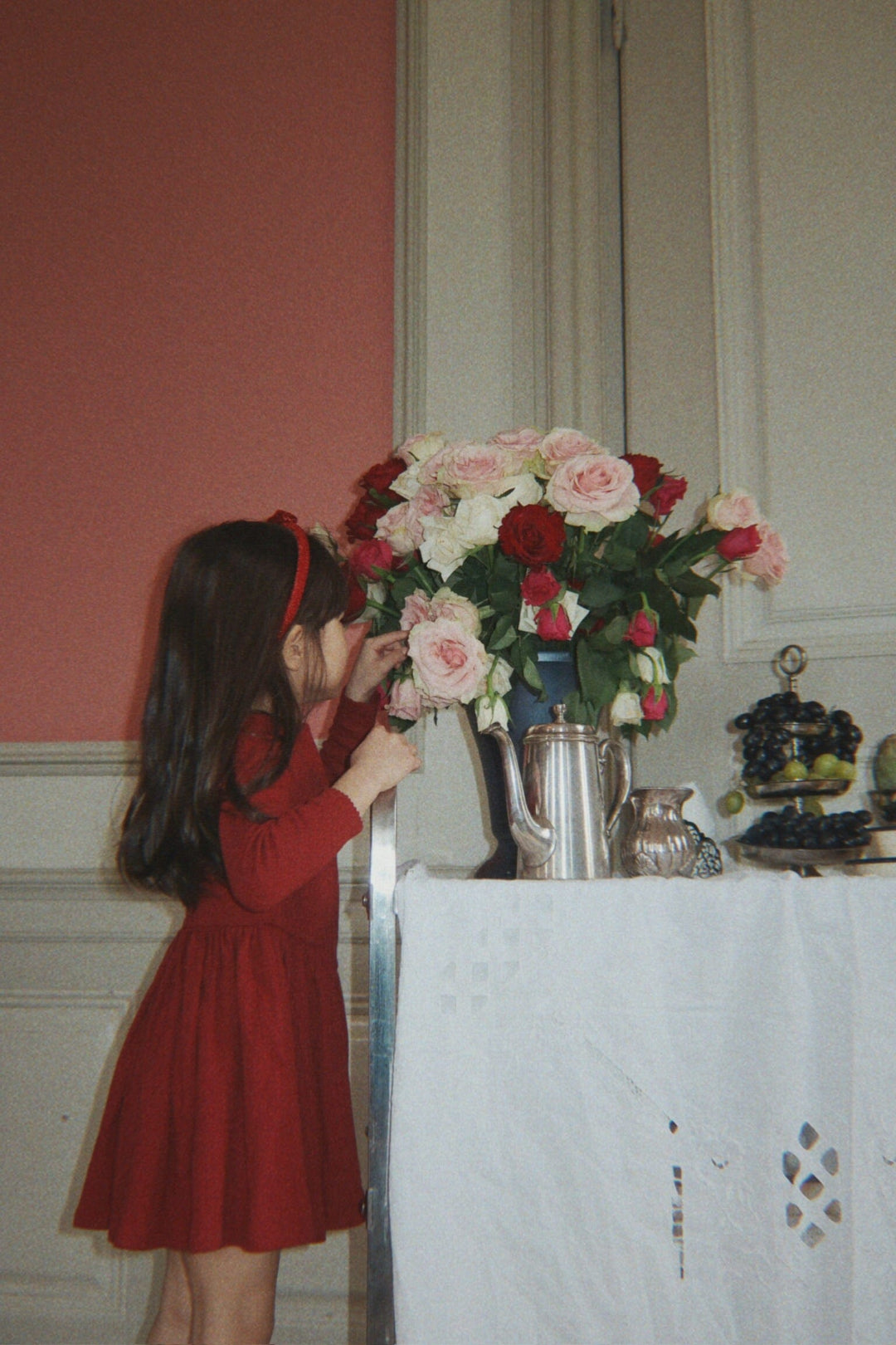 Konges Sløjd - Velvet Bow Hairbrace Ks104462 - Red/glitter Hårbånd