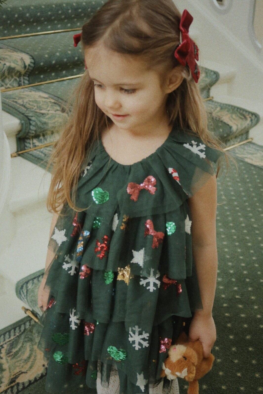 Konges Sløjd - Yvonne Christmas Dress Ks104469 - Hunter Green Kjoler