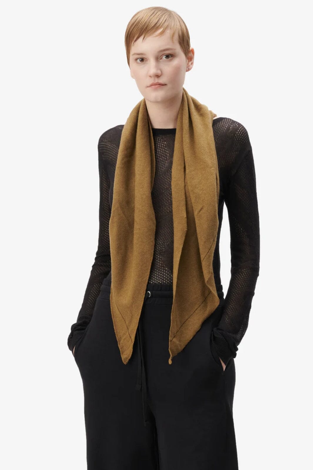 Lala Berlin - Triangle Solid M - mocca Tørklæder