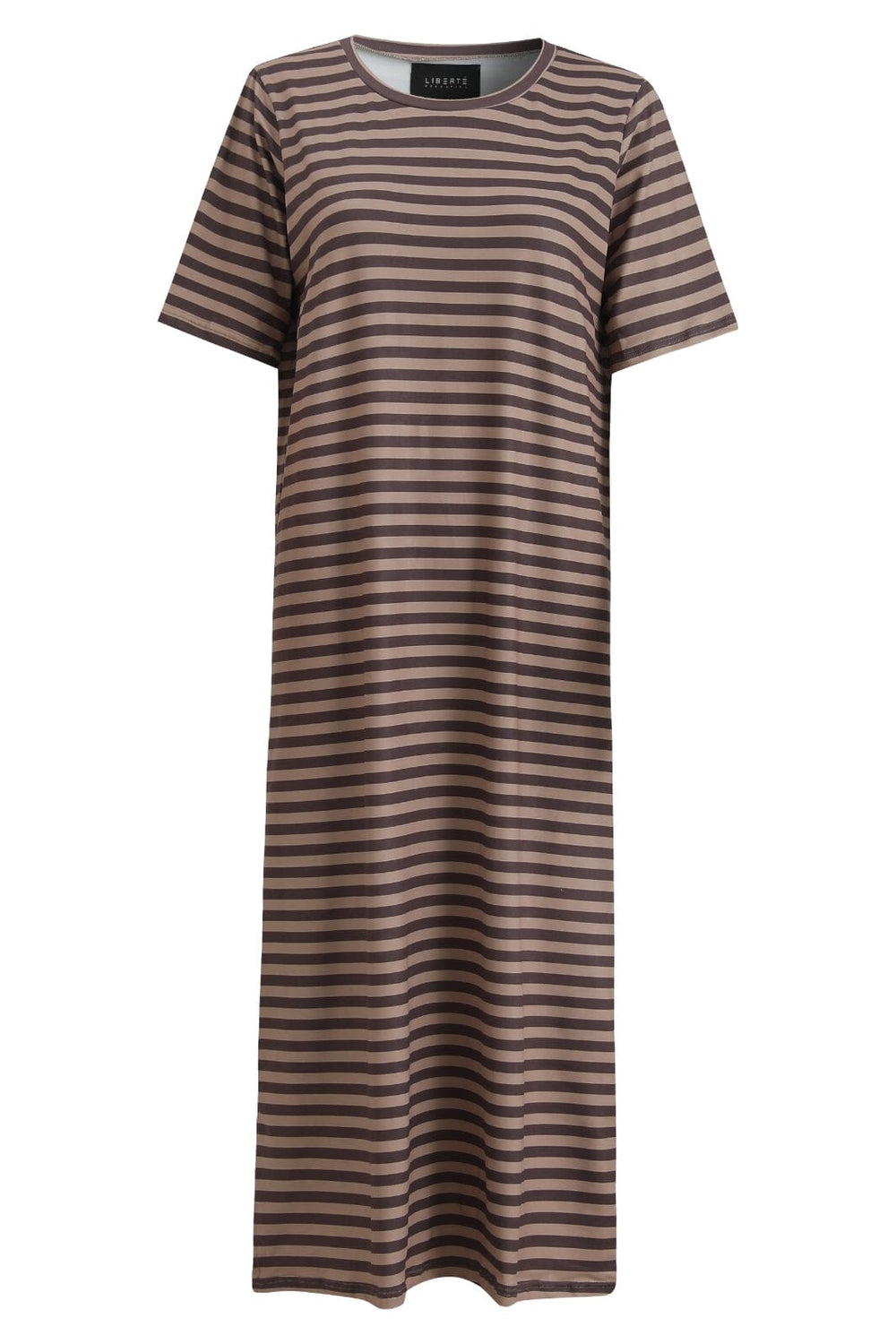 Liberte - Alma-Tshirt-Dress - Brown Stripe