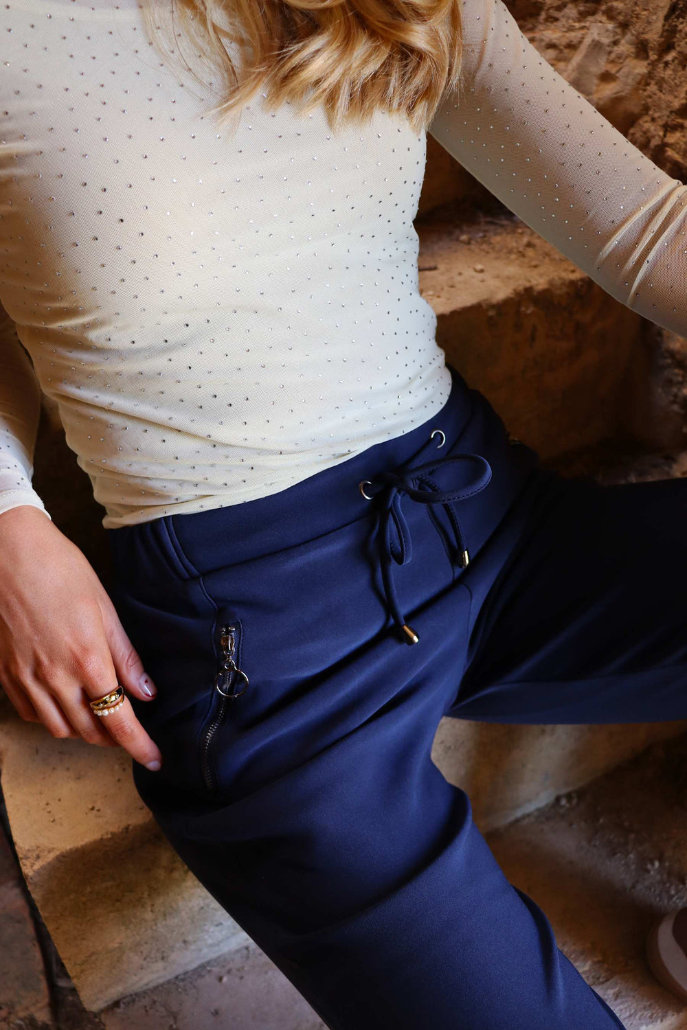 Liberte - Henne-Zip-Pants - Dark Navy Bukser