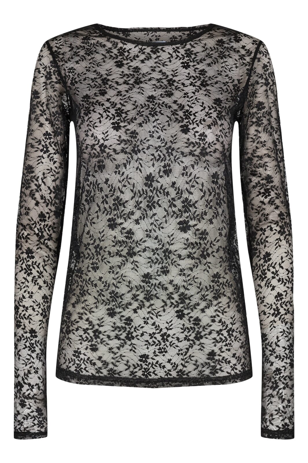 Liberte - Isa-Ls-Lace-Blouse - Black Flower Bluser