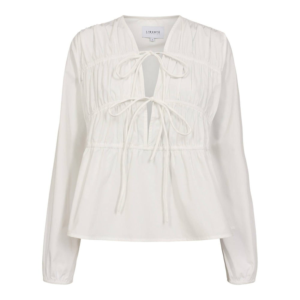 Liberte - Jane-Ls-Tie-Blouse 22150 - White Bluser