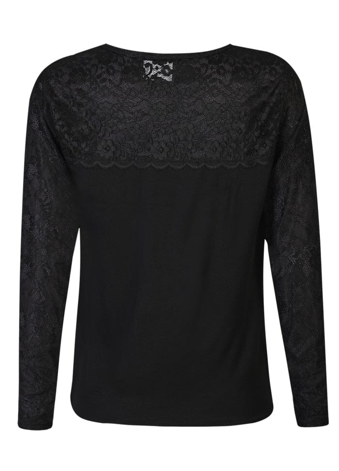 Liberte - Lisa Ls Lace Blouse 2 22277 - Black Bluser