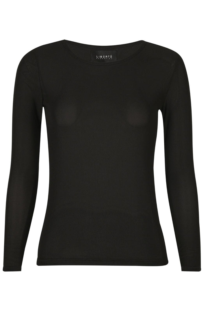 Liberte - Mesh Ls Tshirt 22065 - Black Bluser