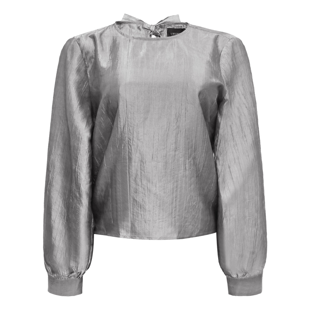 Liberte - Silvia Ls Tie Blouse - Silver Grey Bluser