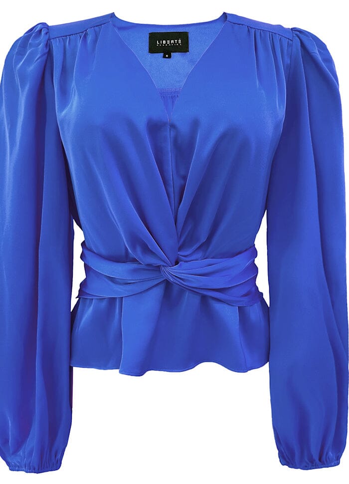 Liberte - Tiki Ls Twist Blouse 22120 - Electric Blue Bluser