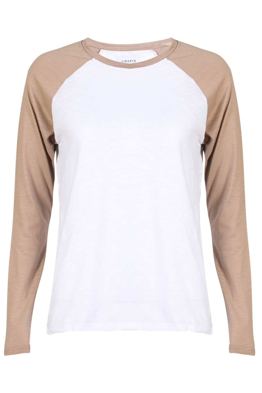 Liberte - Ulla-Ls-Raglan-Tshirt 22161 - Sand White Bluser
