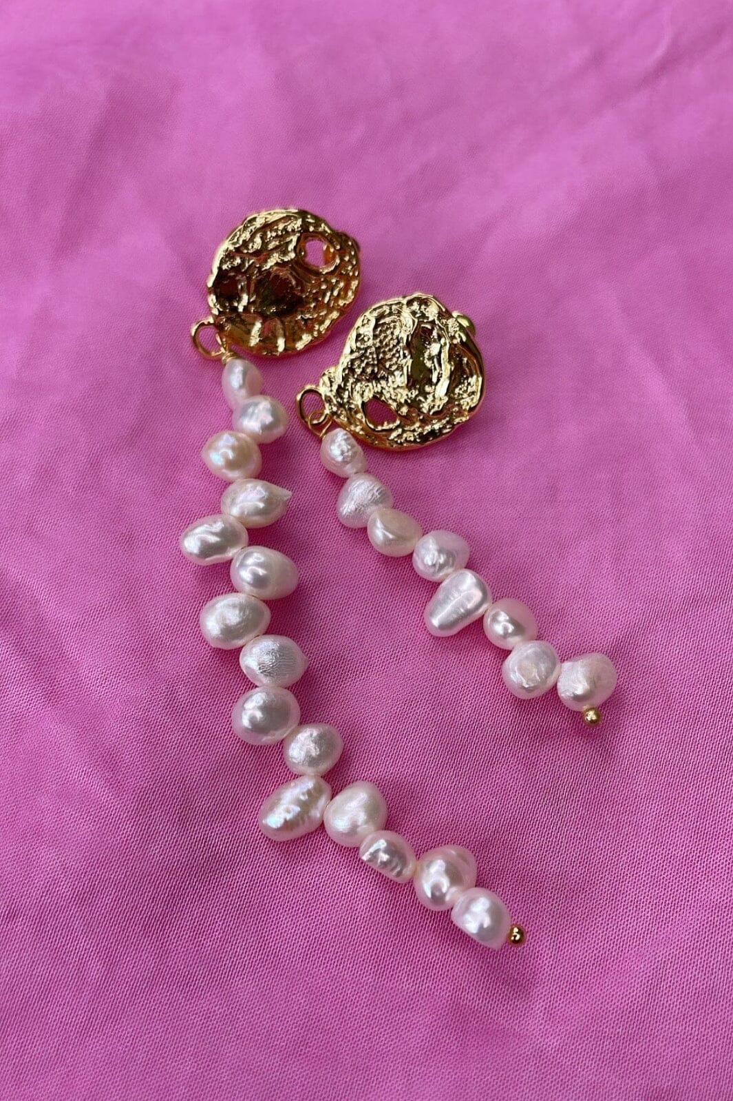 Mellow Moon - Pearl Little and Long - Forgyldt Øreringe