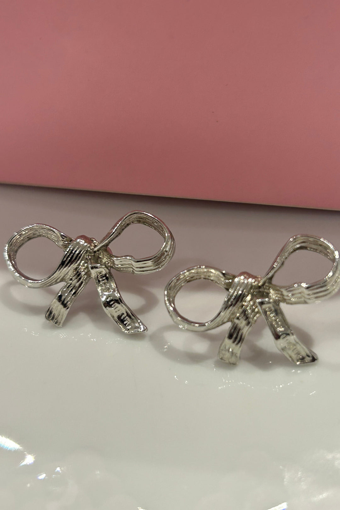 Mellow Moon - Small Bows - Forsølvet Øreringe