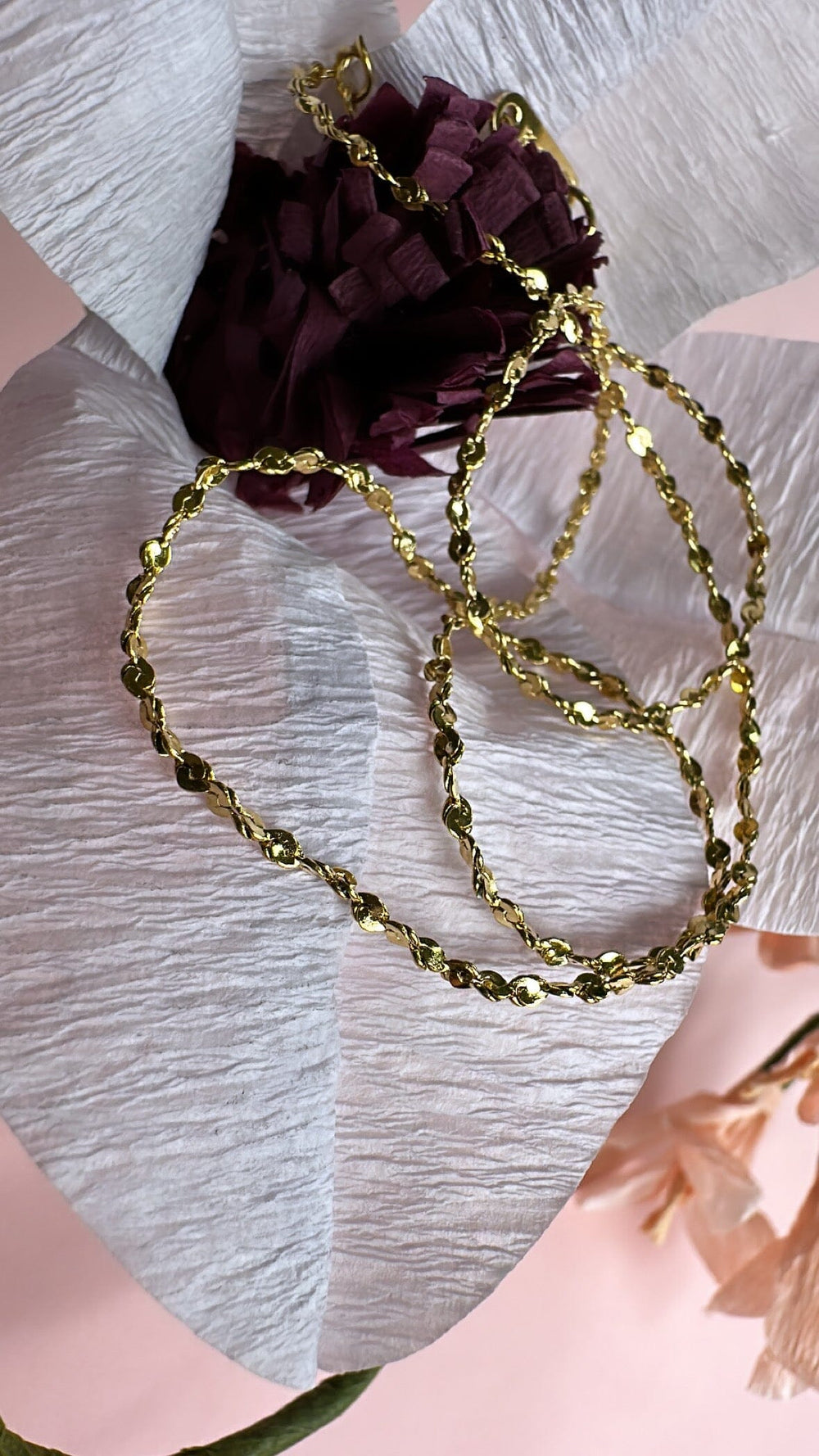 Mellow Moon - Twisted Ball Necklace - Forgyldt Halskæder
