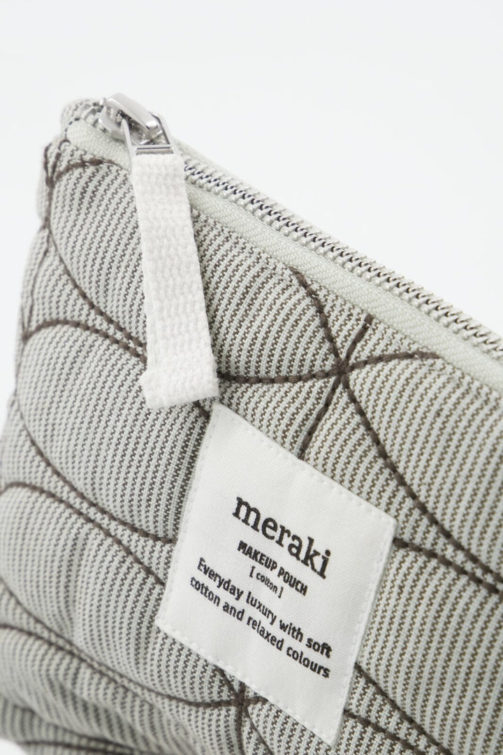 Meraki - Makeup pung, Mentha, Lys grå/armygrøn - l: 19 cm, w: 2,5 cm, h: 14 cm Toilettasker