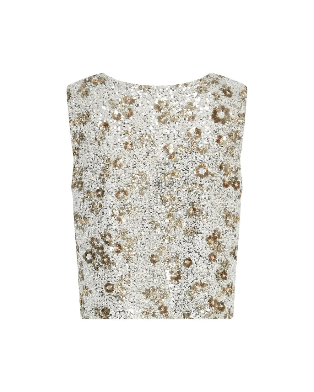 Moss Copenhagen - Mschmagnolia Sl Top Emb 19474 - Silver T Coco Toppe