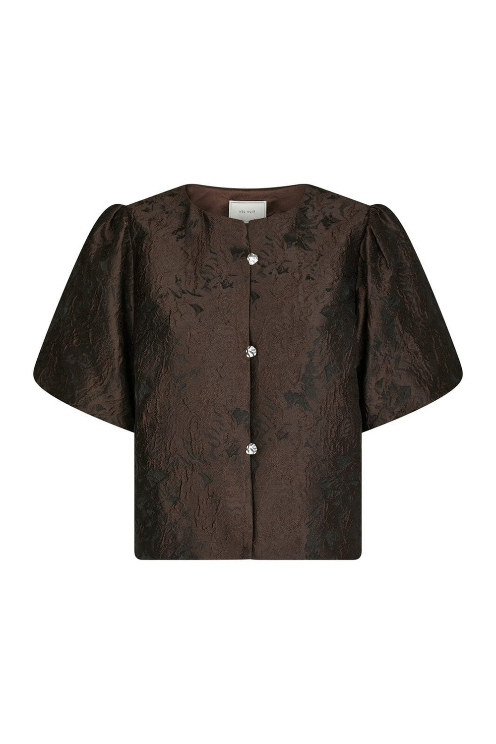 Neo Noir - Aisa Brocade Blouse 166369 - 676 - Dark Brown