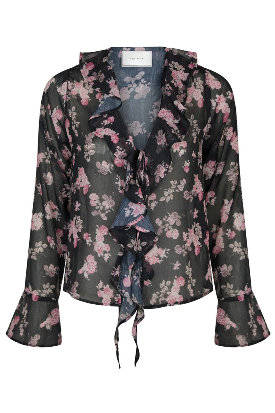 Neo Noir - Anika Marigold Print Blouse 165527 - 702 - Dark Navy