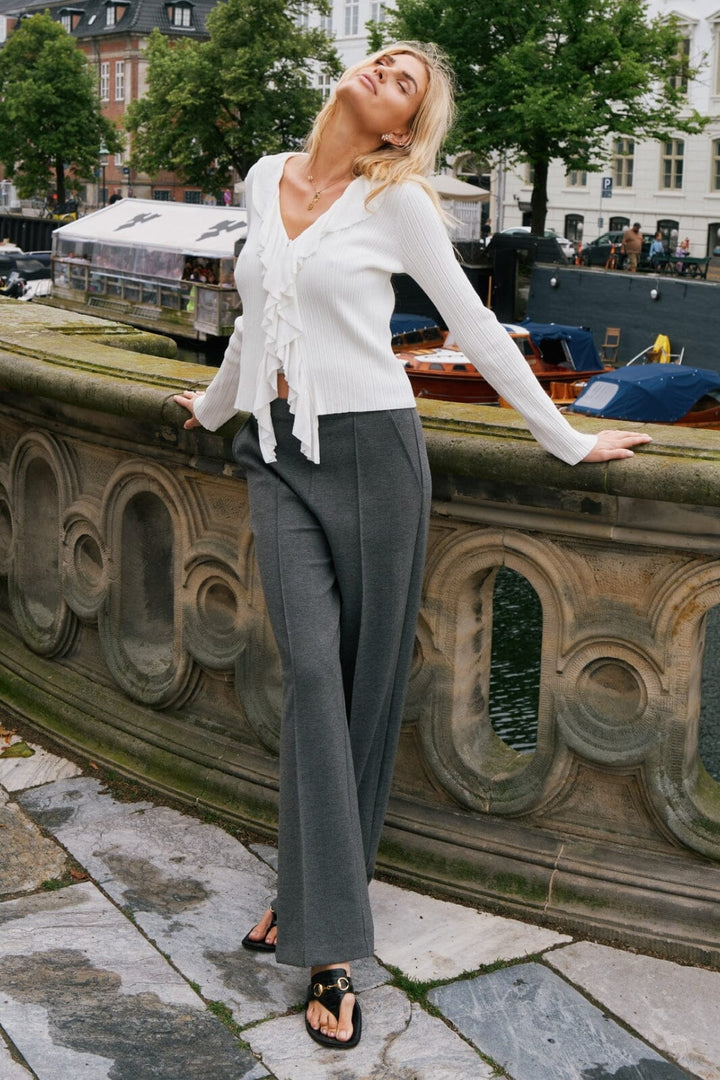 Neo Noir - Anka Soft Pants - Dark Grey Melange Bukser