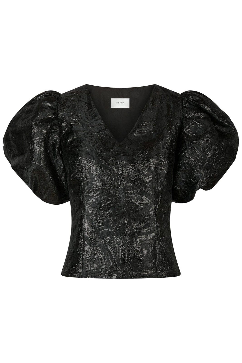 Neo Noir - Camia Metallic Brocade Blouse 163846 - Black Bluser