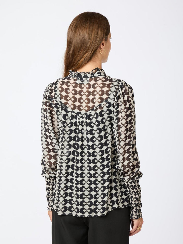 Neo Noir - Camisa Graphic Print Blouse - Black Skjorter