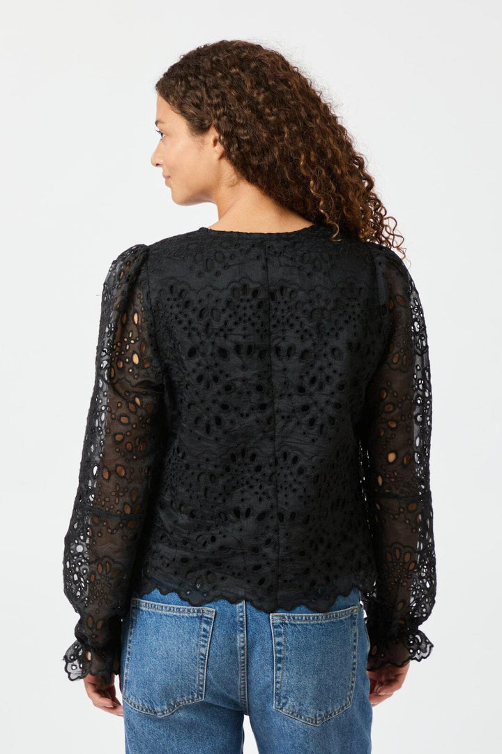 Neo Noir - Candice Embroidery Blouse 163848 - Black Bluser