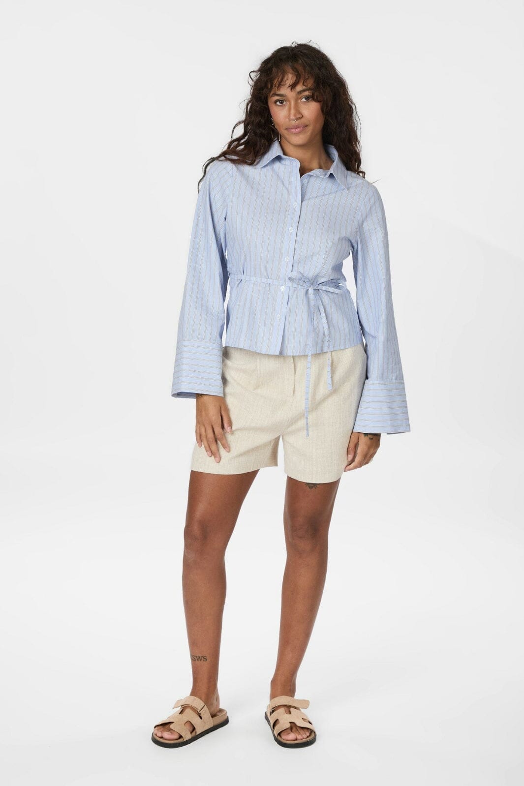Neo Noir - Clarida Stripe Shirt 164934 - 145 - Light Blue