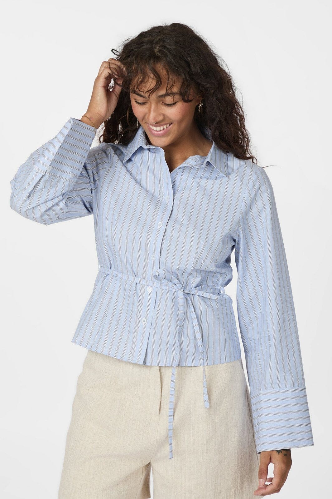 Neo Noir - Clarida Stripe Shirt 164934 - 145 - Light Blue