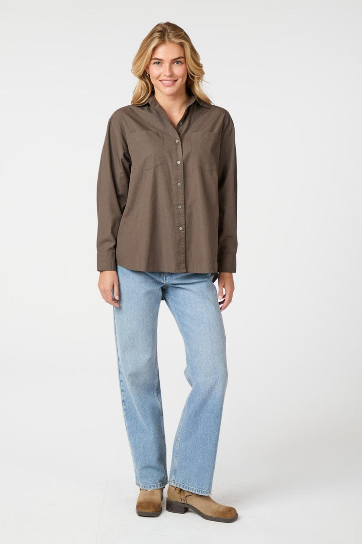 Neo Noir - Dalma C Poplin Shirt 164332 - Warm Grey Skjorter