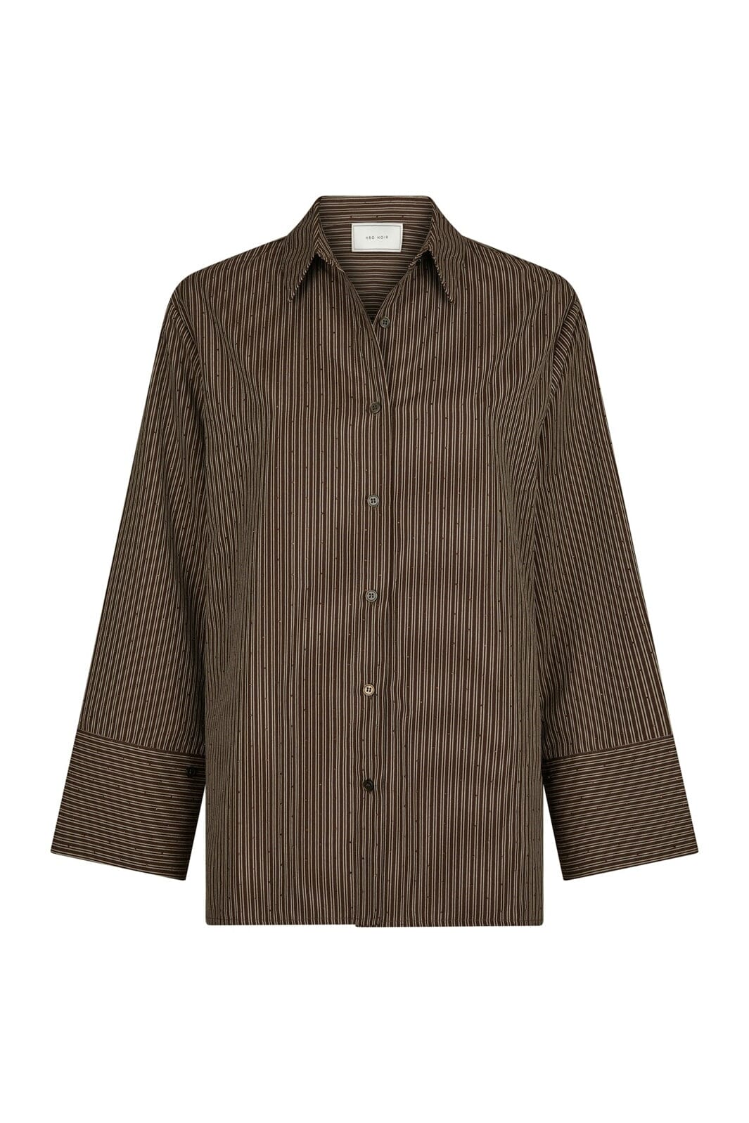 Neo Noir - Dita Striped Line Shirt 166888 - 676 - Dark Brown
